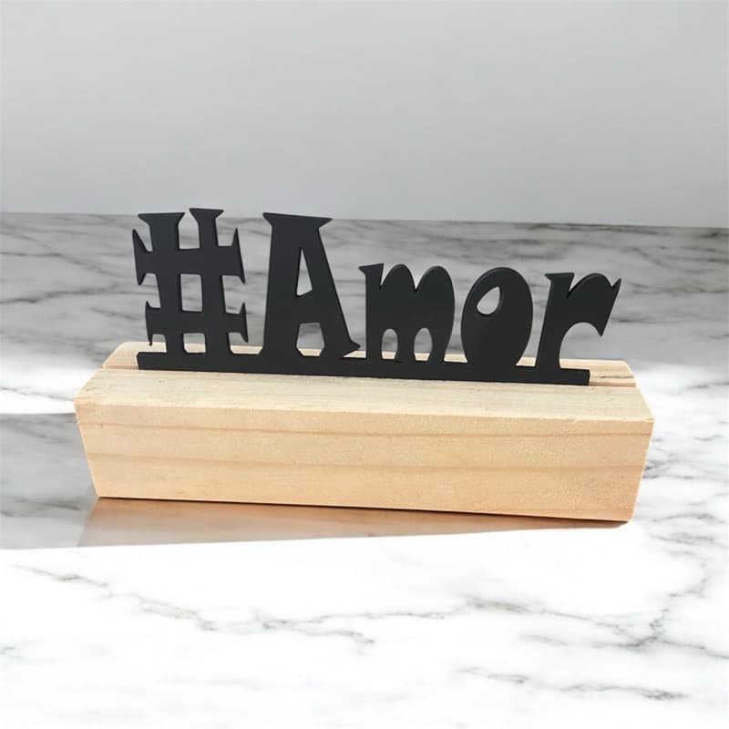 Enfeite Amor Love Família decoração Letreiro sobre madeira pinus rústico Mesa em MDF sentimentos bons fluidos casa lar