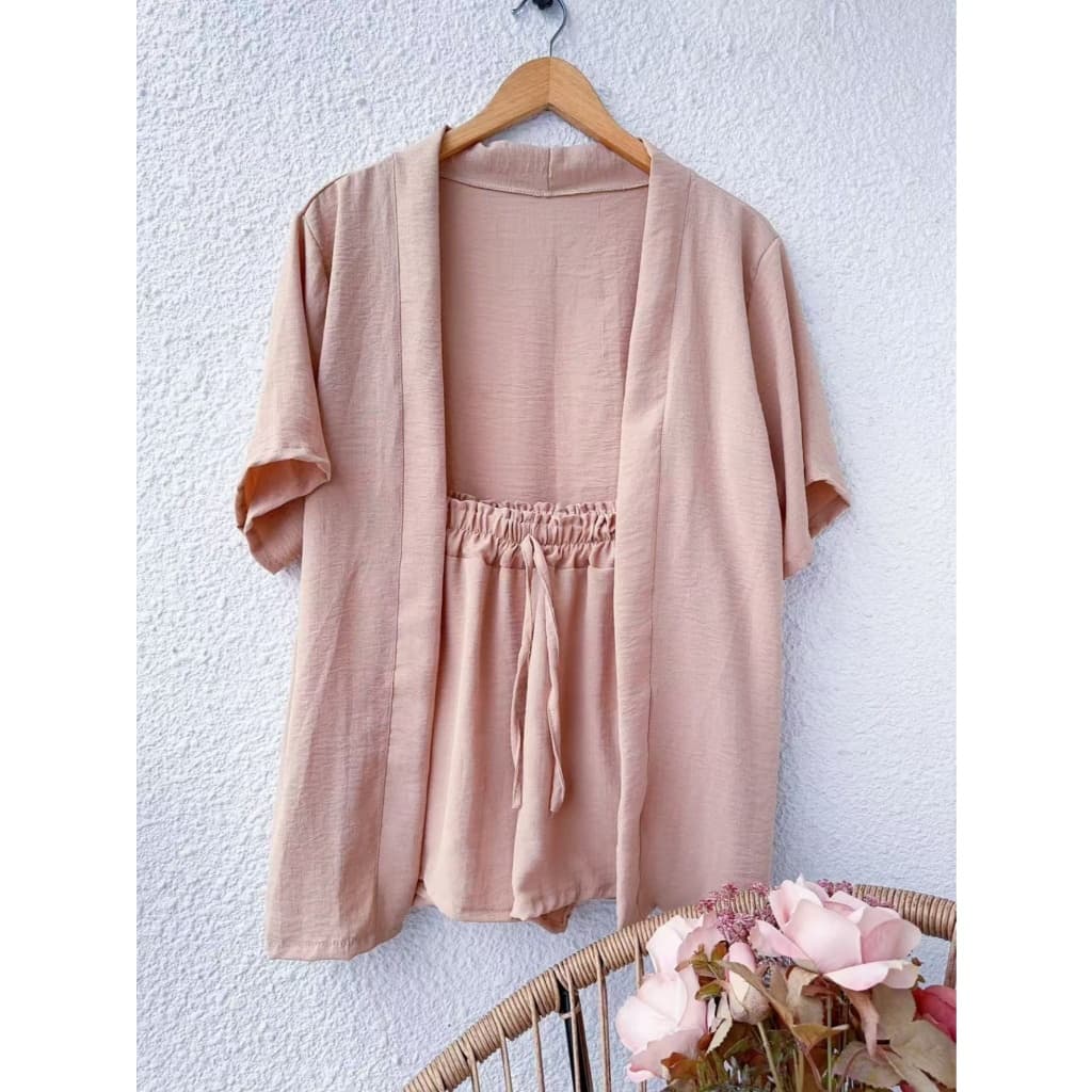 conjunto duna #225 ,shorts vem kimono manga curto moda feminina