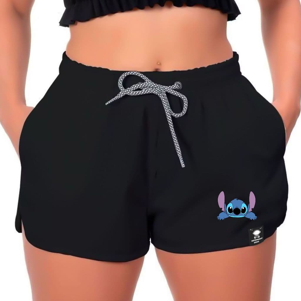 Short Feminino Tactel Estampado com bolso  - Leve, Secagem Rápida e Estiloso