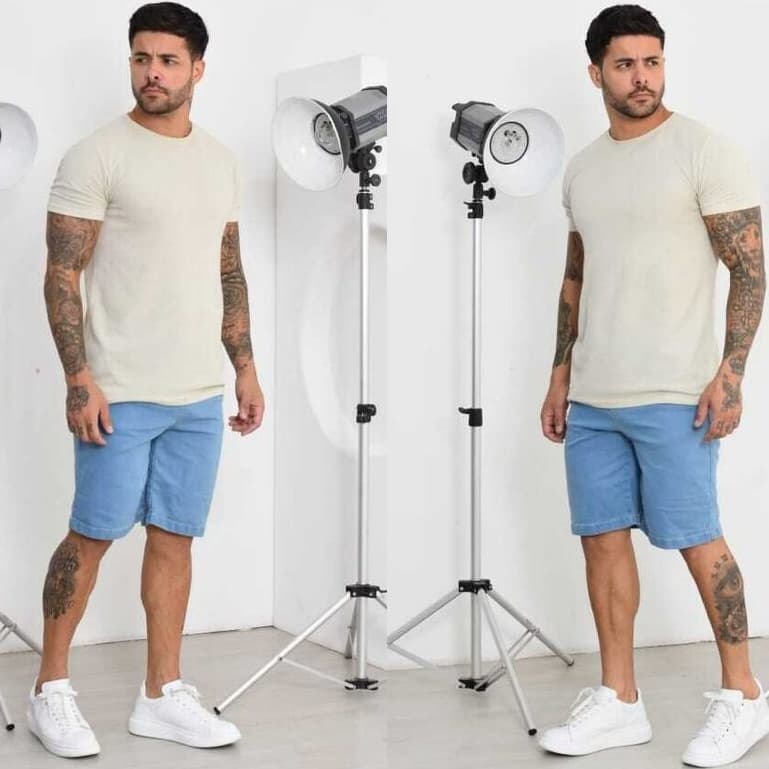 Bermuda Jeans Masculina Clara Fechamento Cordão