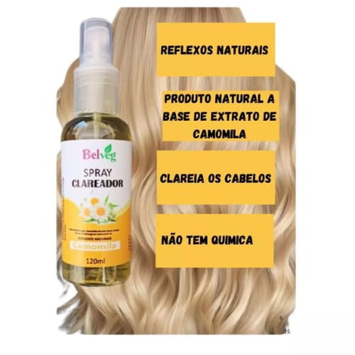 Kit 03 Spray Clareador Capilar 120 ml Cada Reflexos Naturais