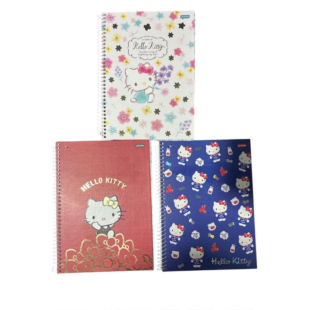 Caderno Universitário Hello Kitty edição limitada - Capa Dura 1 Matéria 80FL
