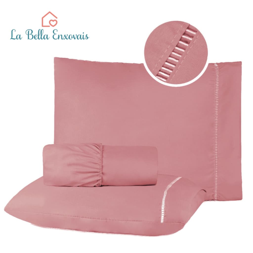Kit Lençol Cama Solteiro Casal Queen King 400 fios Micropercal 02 e 03 Peças Ponto Palito