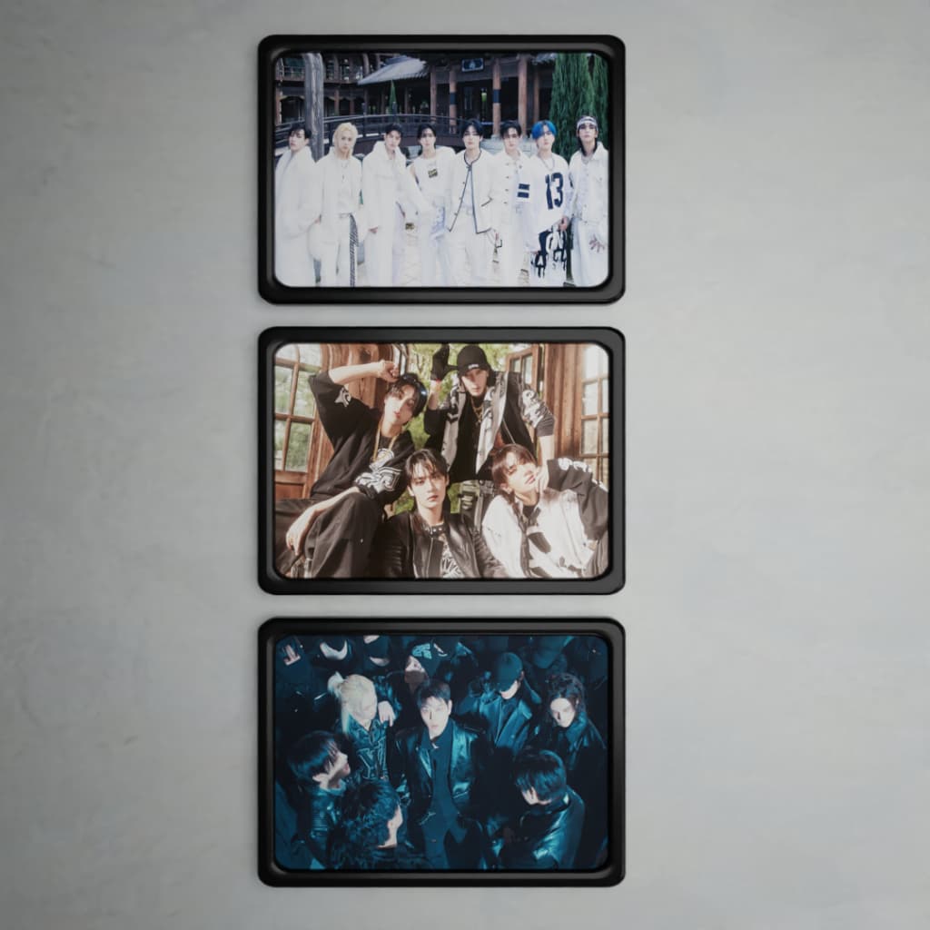 Kit 3 Quadros Decorativos com Moldura KPOP Stray Kids – Tamanho 30x20cm
