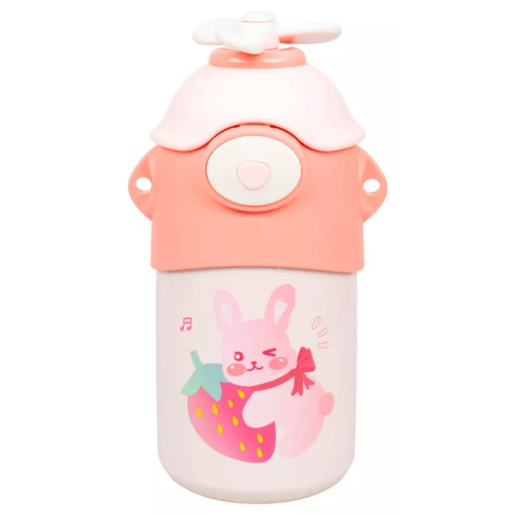 Garrafa Térmica Infantil  de 550 ml Aço Inox Com Alça e Canudo Anti Vazamento