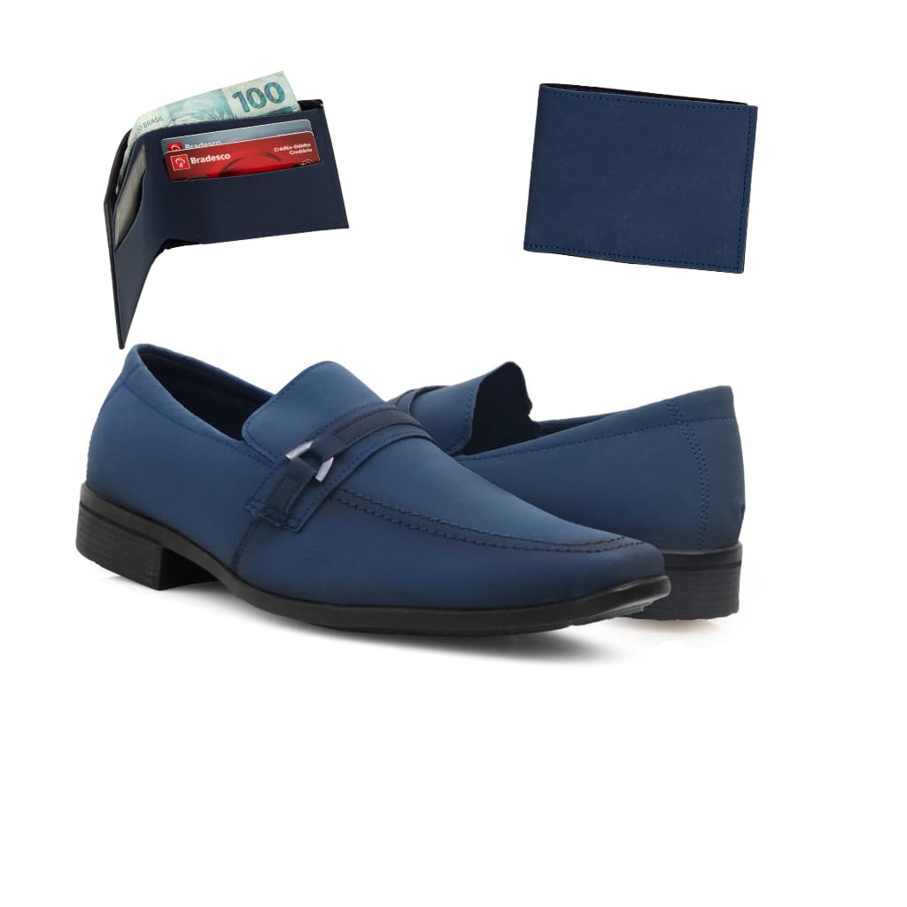 Kit Elegância: Sapato Social Masculino + Carteira – Conforto e Sofisticação!