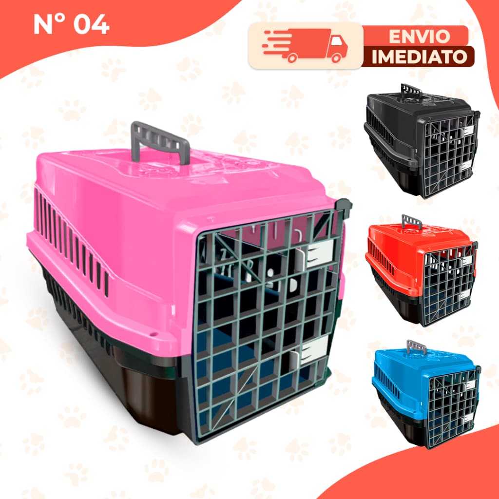 Caixa de Transporte Cães e Gatos N 4 Mec Pet Com 2 Travas Bolsa de Transporte Pet