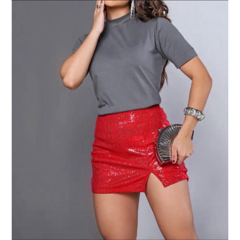 BLUSA T-SHIRT GOLA ALTA BASICA