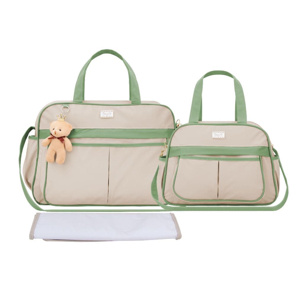 Kit Bolsa Maternidade Bebê Verde Menta Luxo Impermeável 3 peças