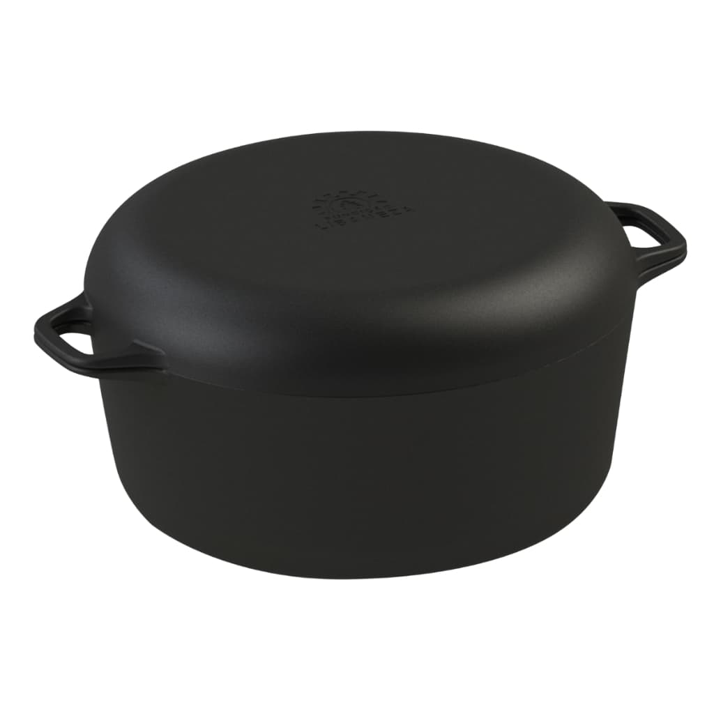 Caçarola 5,6 L Alça Tampa Ferro Fundido Pães Artesanais Fogão Forno À Lenha Caldos Sopas