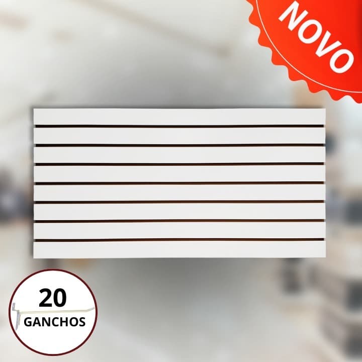 Painel Canaletado Expositor MDF 1,20x0,60 + 20 Ganchos ENVIO IMEDIATO
