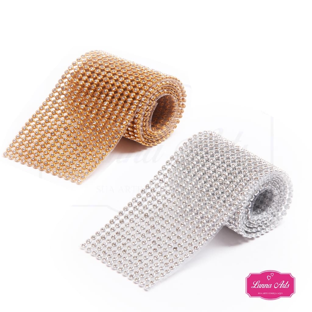 Manta de Strass Para Artesanato Prata Dourada 4 a a 20 fileiras Brilhos Personalizado