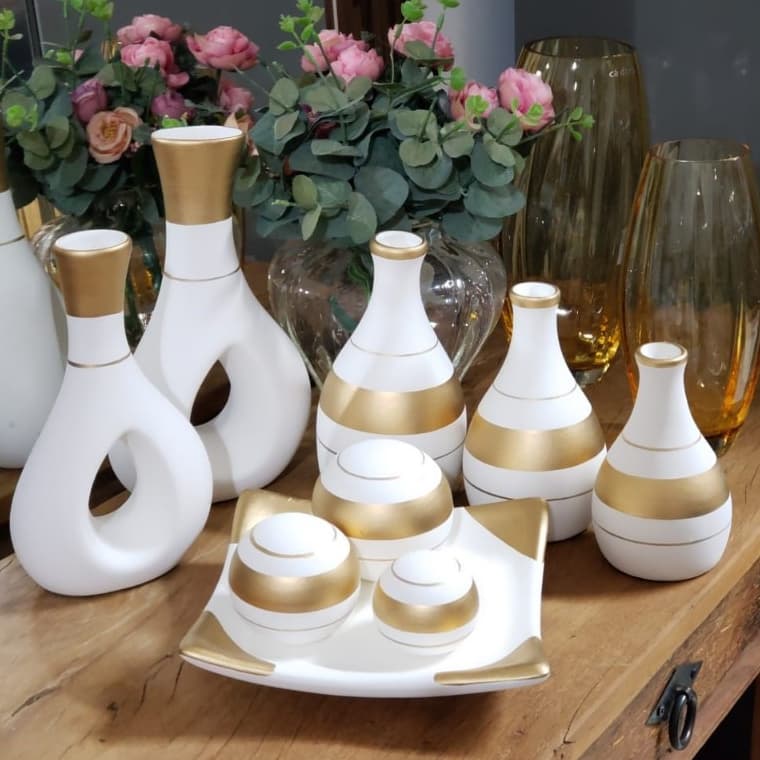 9 Peças Cerâmica vasos Moderno centro mesa Decorativo Enfeite Casa para Rack Sala Aparador Conjunto