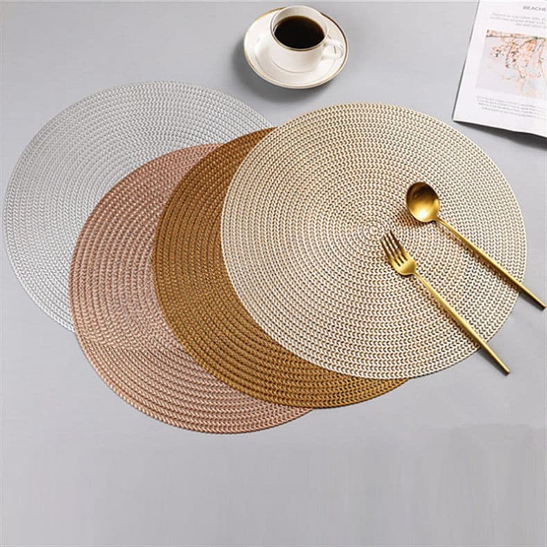 4 ou 6 Tapete De Mesa Posta Redondo Design Elegante Impermeável