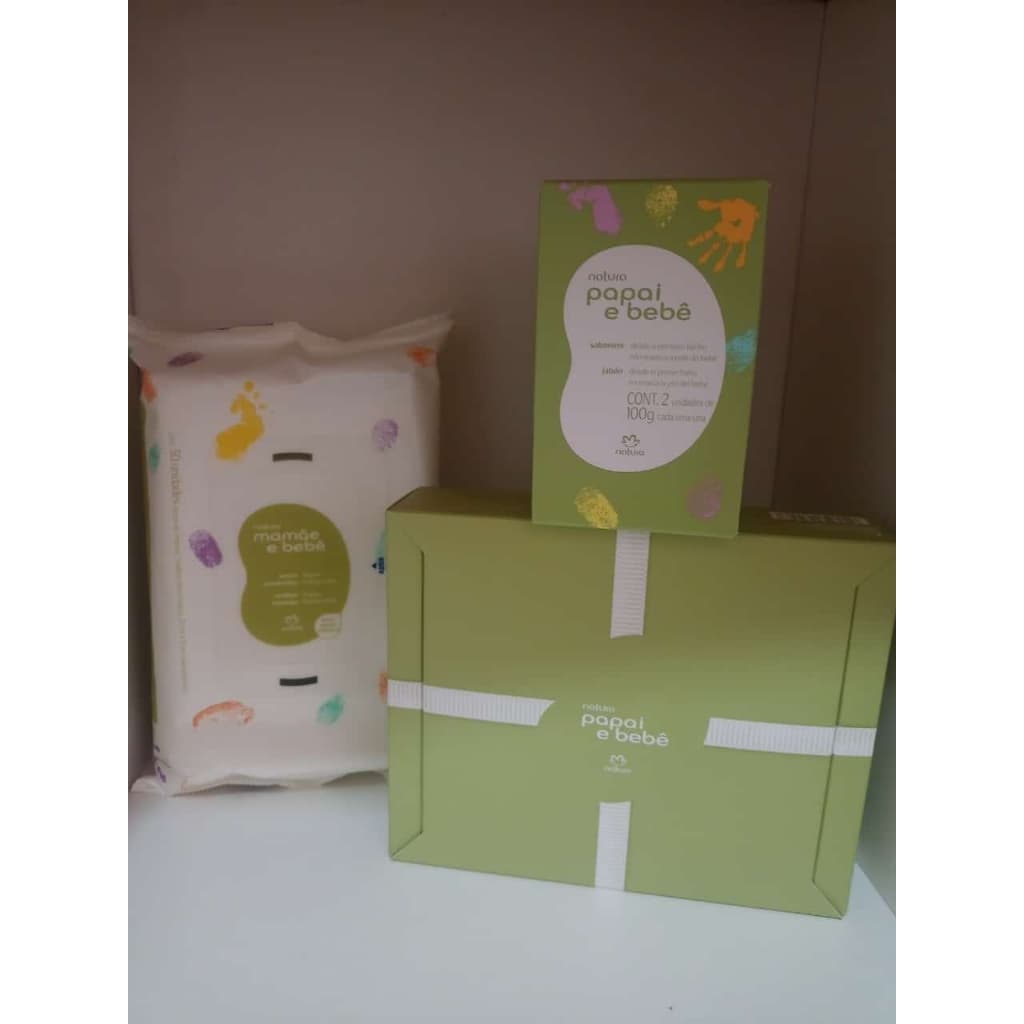 Kit Natura Mamãe e Bebê - Colónias, Sabonetes, lenço umedecido grande