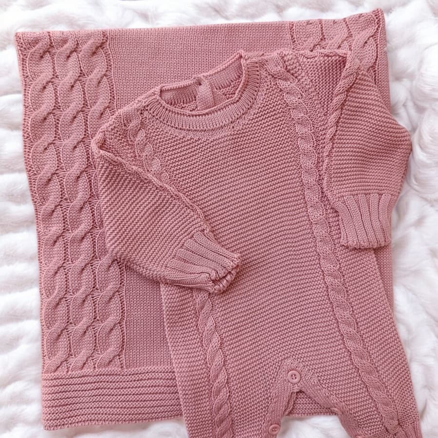 SAIDA MATERNIDADE 2 PÇS TRICOT - ROSE