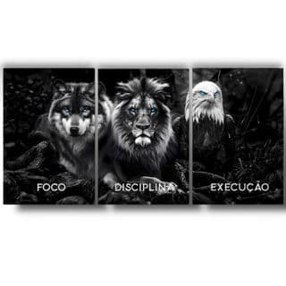 Quadro Decorativo Leão Foco Águia Disciplina Execução Detalhes Vividos