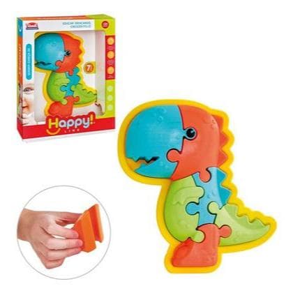 Quebra-Cabeça Dinossauro 3D HappyLine - Usual Brinquedos