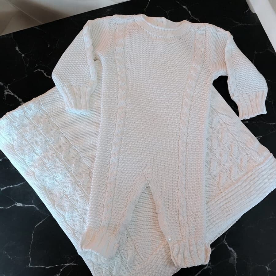 SAIDA MATERNIDADE 2 PÇS TRICOT - BRANCA