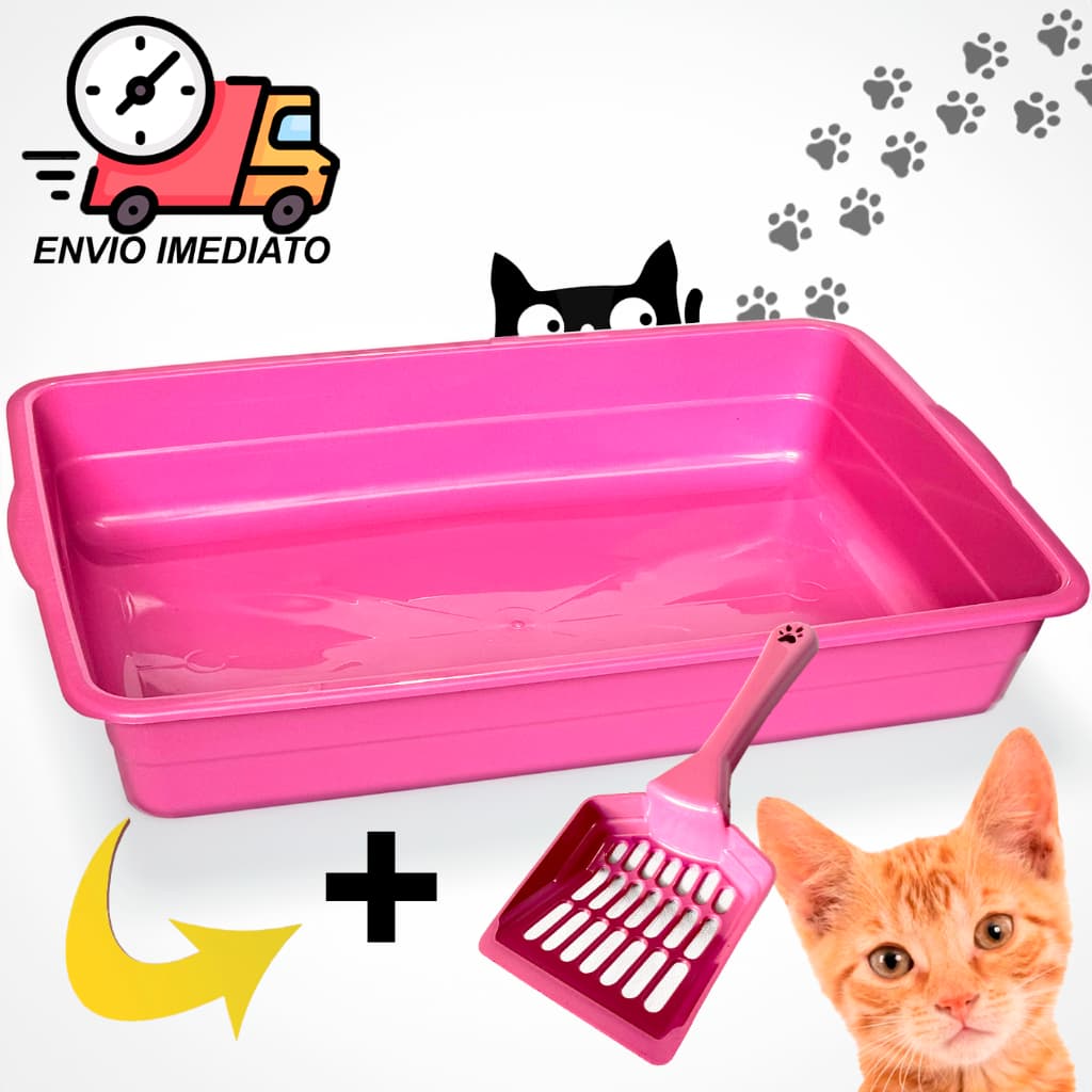 Caixa de Areia Para Gatos Bandeja Higiênica Areia de Gato Média Resistente