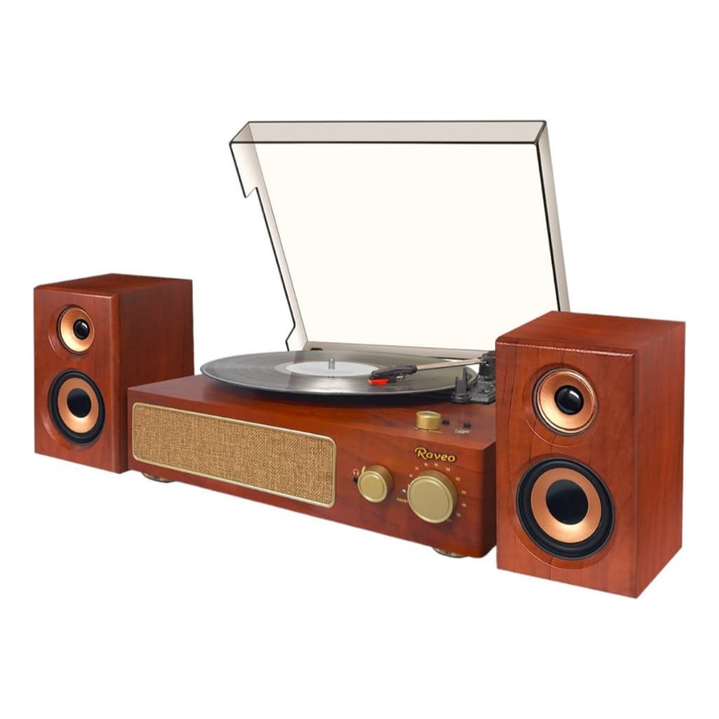 Vitrola Raveo Studio Plus Brown Bluetooth Disco E Usb Fm
