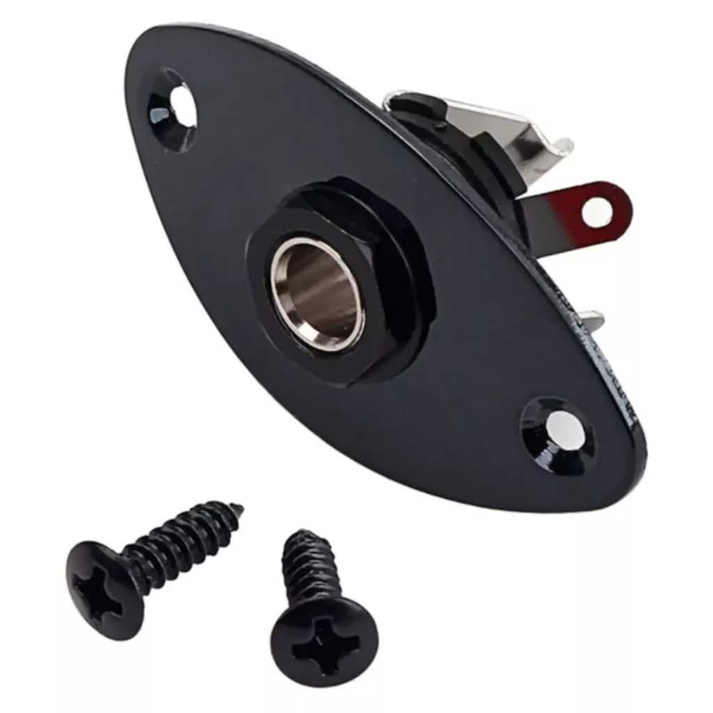 Jack Oval Preto Guitarra Contra Baixo LINHA PROFISSIONAL