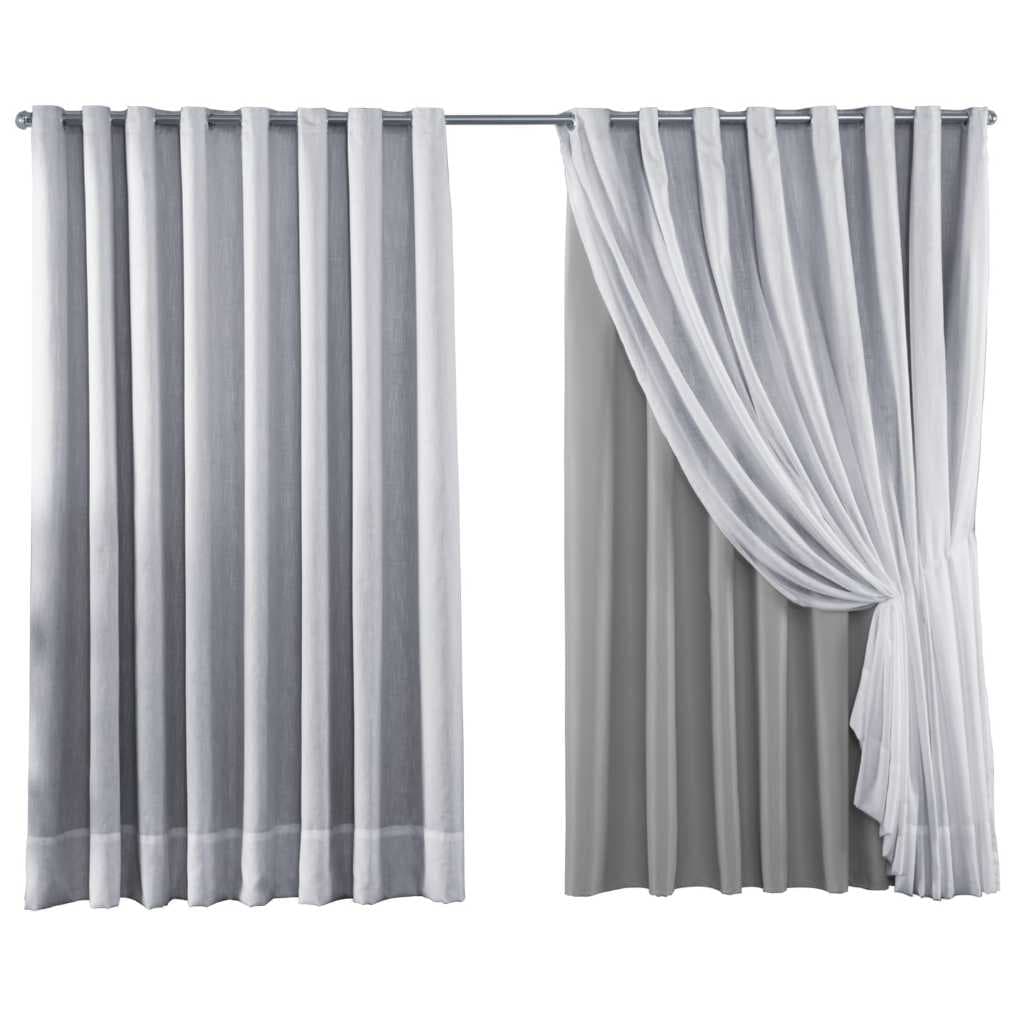 Cortina Linho Gaze Com Forro Blackout Em Tecido 6.00x2.60 Sala/Quarto