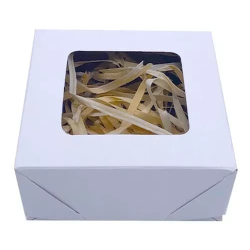Kit 100 Caixas 4 doces 8x8 x 3 cm com visor embalagem para presente, lembrancinhas e docinhos.