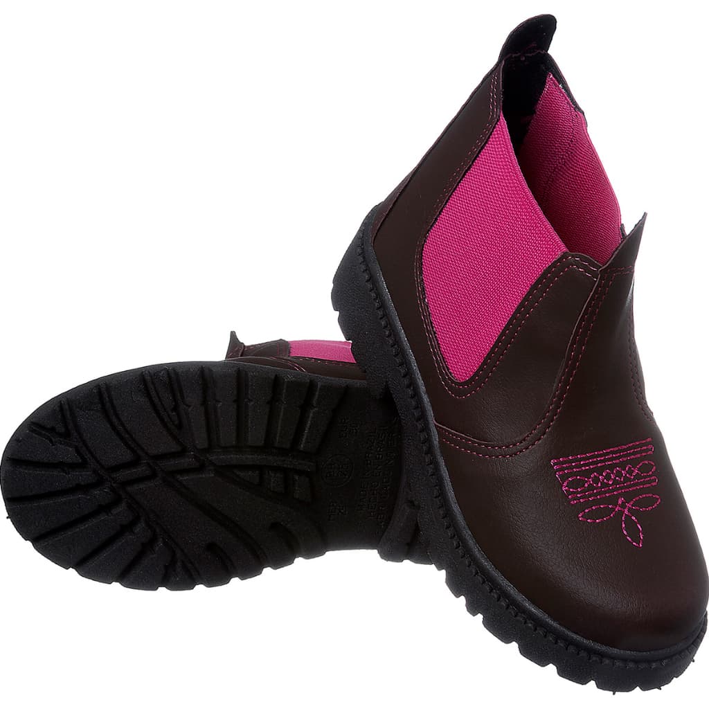 Bota Infantil Country Botina Sola Tratorada Menina Elástico Lateral Feminino Confortável Promoção