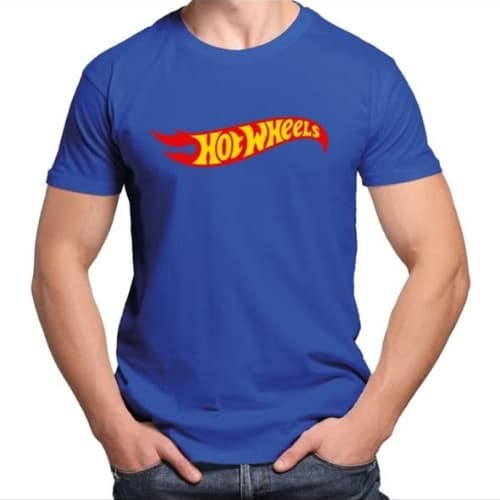 Camiseta Hot-Wheels moda infantil pai e filho 100% Algodão