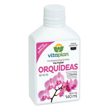 Adubo Fertilizante Líquido 140ml Orquídeas Concentrado Vitaplan Rende Muito Plantas Flores Jardim