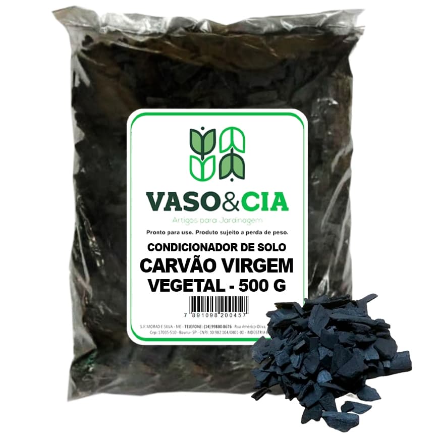 Carvão Vegetal Virgem Triturado - Substrato para Orquídea, Rosa do Deserto e Outras Plantas - 500g