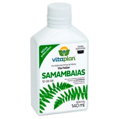 Fertilizante Adubo Mineral Líquido Concentrado 140ml para Samambaias e Plantas Pendentes - Vitaplan
