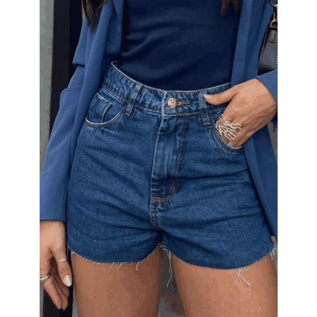 ninajeans 8339 short jeans feminina com bolso Bermuda Feminina  marmore