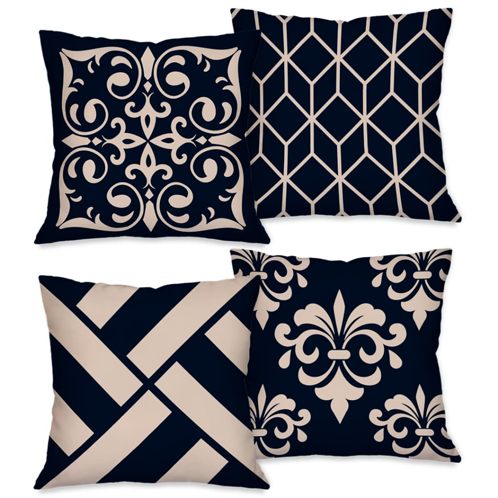 Kit com 4 Capas para Almofadas Decorativas Lavável 45x45cm Home Luxo