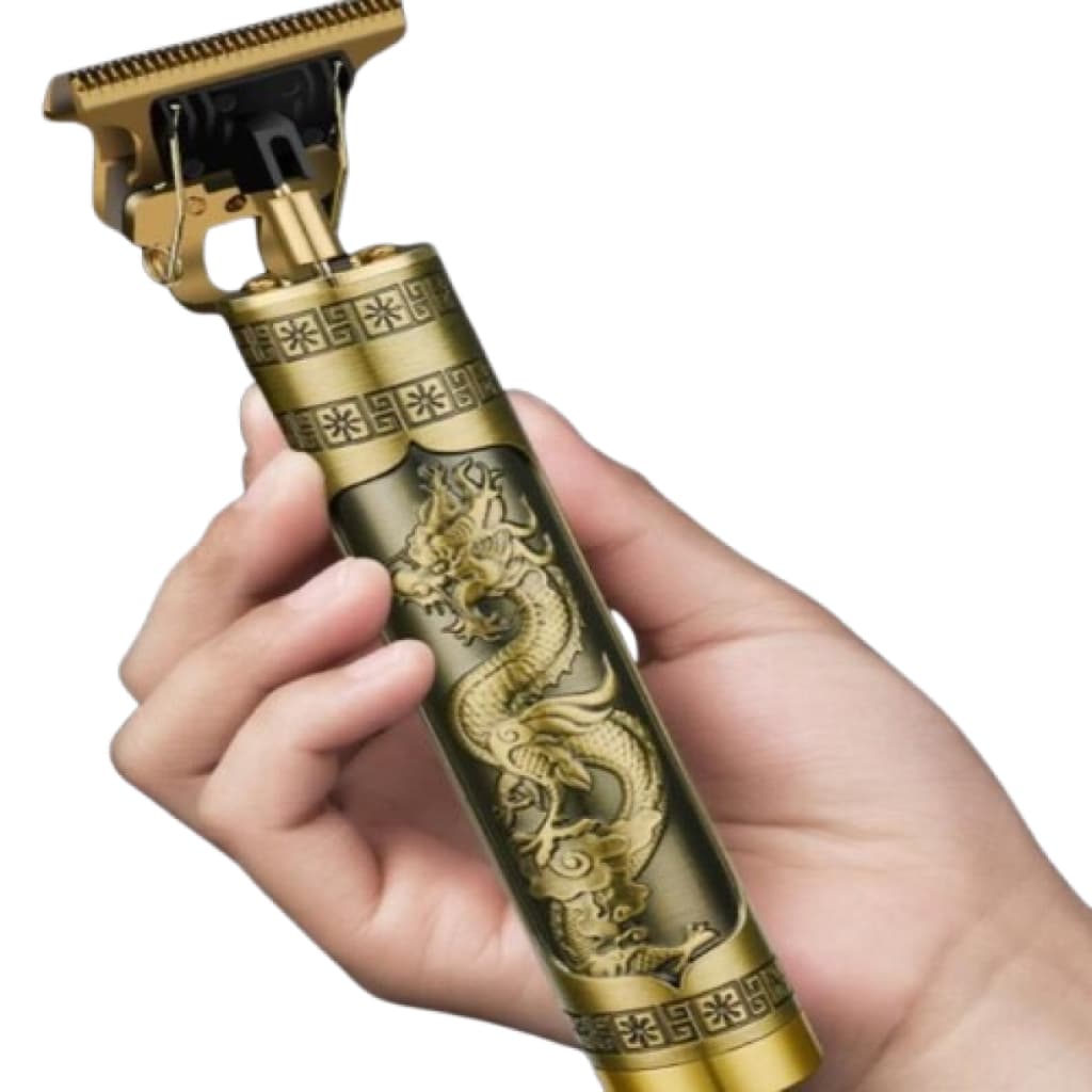 Máquina Elétrica Masculina Recarregável de Cortar Cabelo e Barbear Retrô