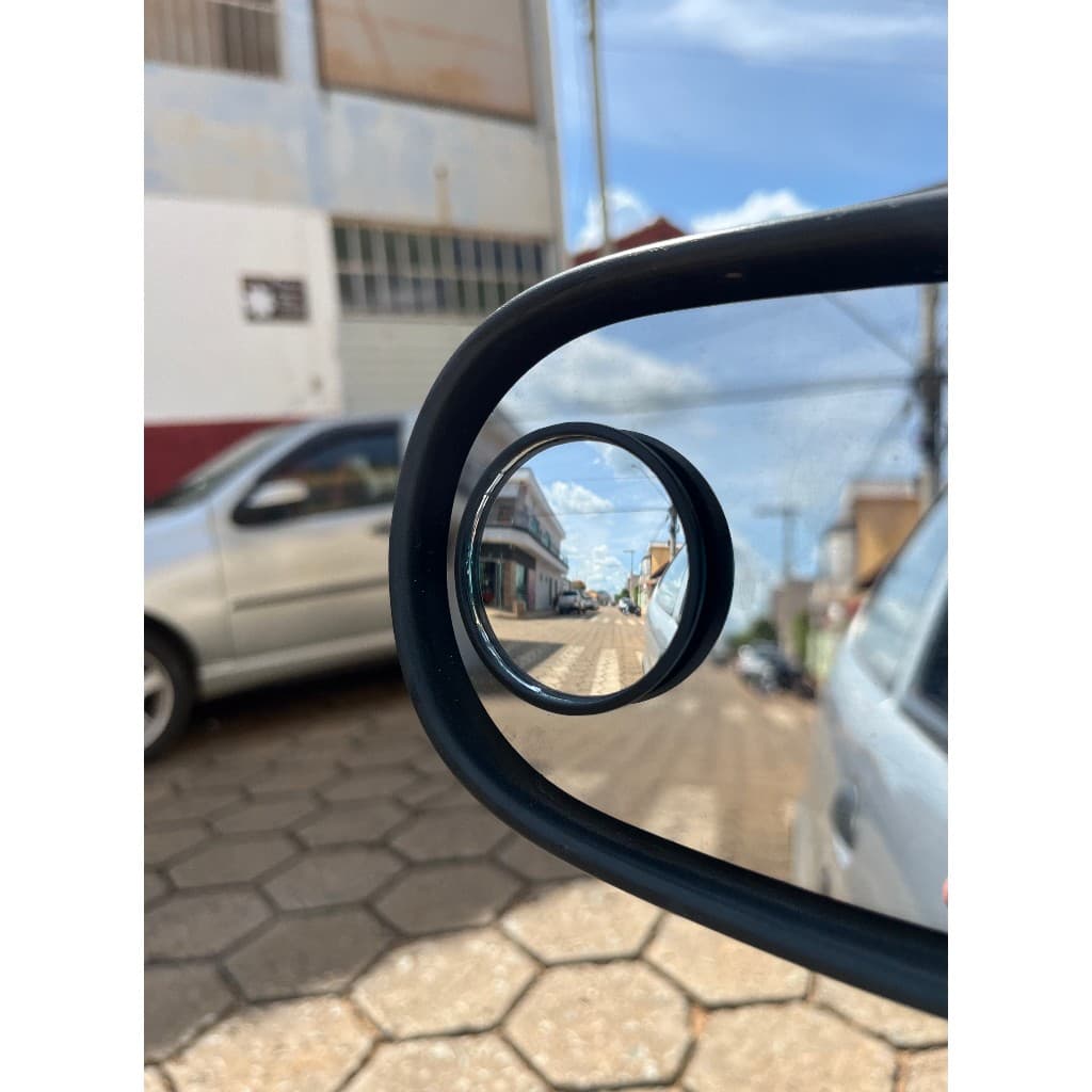 (1 Par) de Espelho Retrovisor Carro Moto Convexo Fixo ou Móvel Auxiliar Externo Para Pontos Cegos 5cm Universal