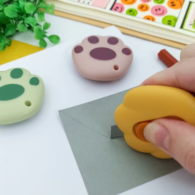 Estilete Mini Patinha De Gato Pets Animais Retrátil - Sortidos