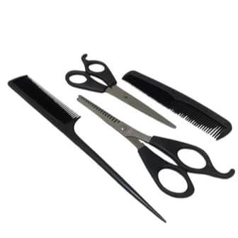 Kit Cabeleireiro Com 2 Tesouras 2 Pente Barbearia Barbeiro