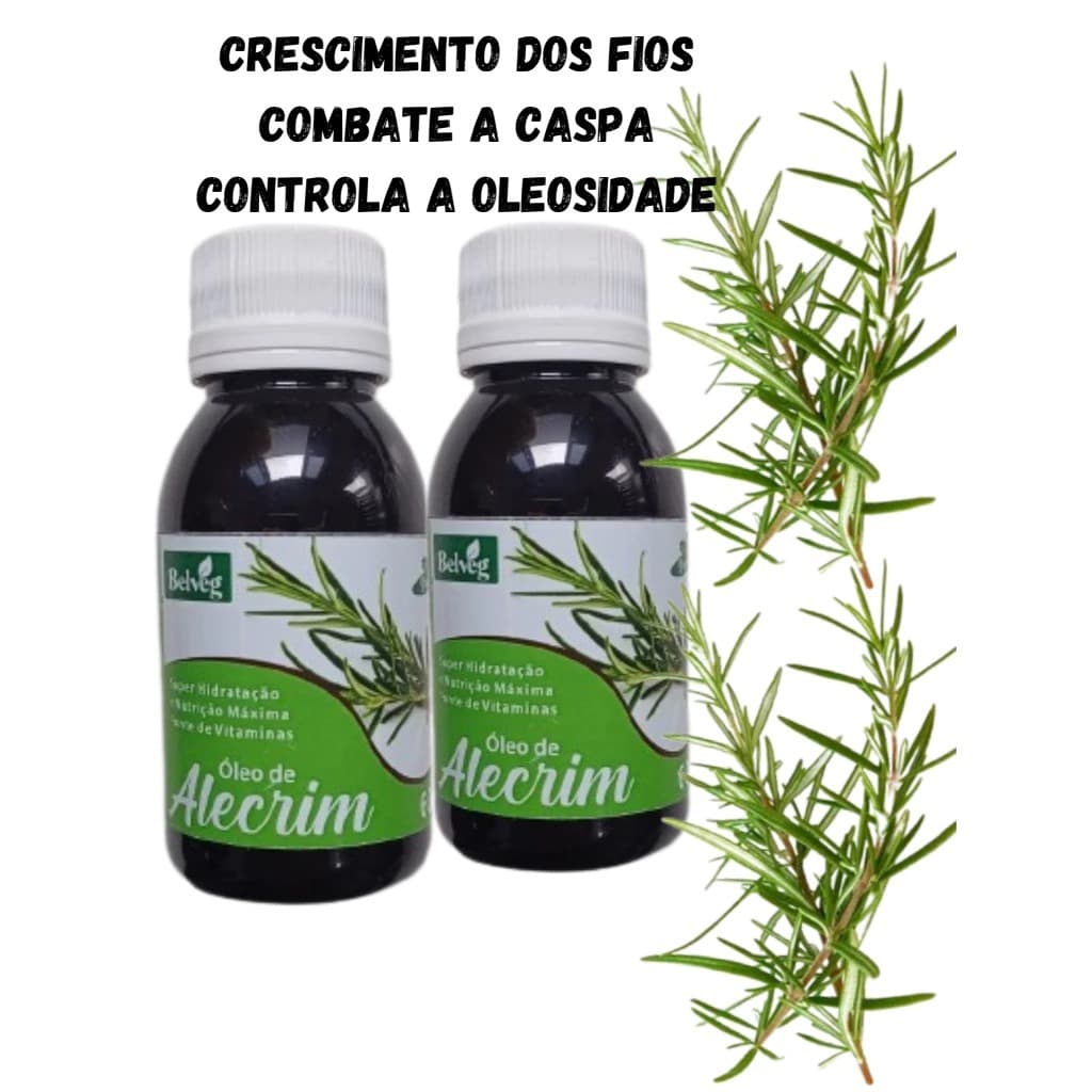 Kit 02 óleo de Alecrim Crescimento dos fios - Combater a caspa - Controla a oleosidade
