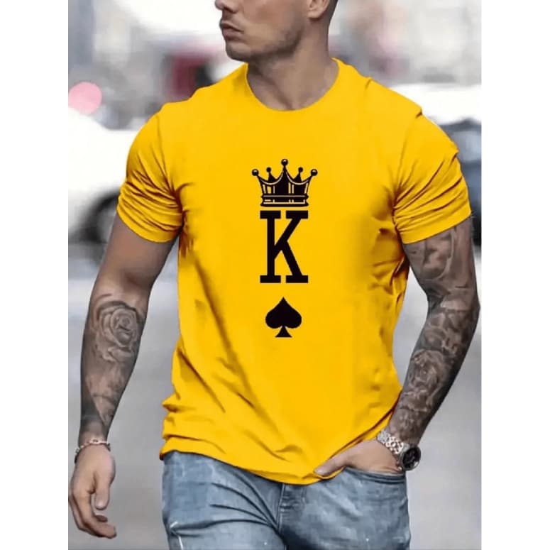 CAMISETA Masculina Manga Curta Estampada Rei De Espadas 100% algodao Verão