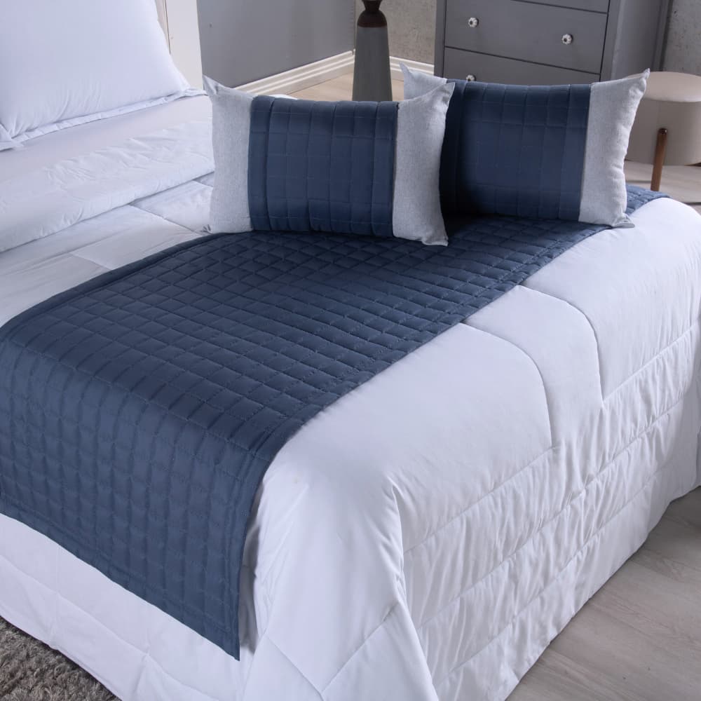 Kit Peseira Cama Casal Queen com Almofadas Cheias 5 Peças 100% Poliéster Percal 300 Fios