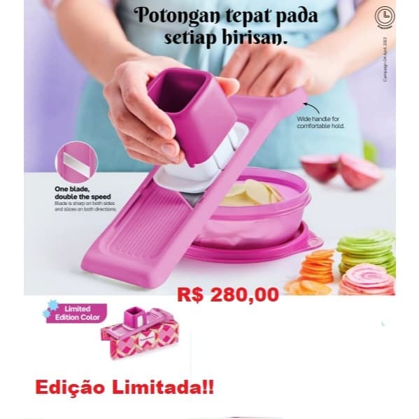 SUPER CHEF FATIADOR DA TUPPERWARE ROSA VERSÃO LIMITADA
