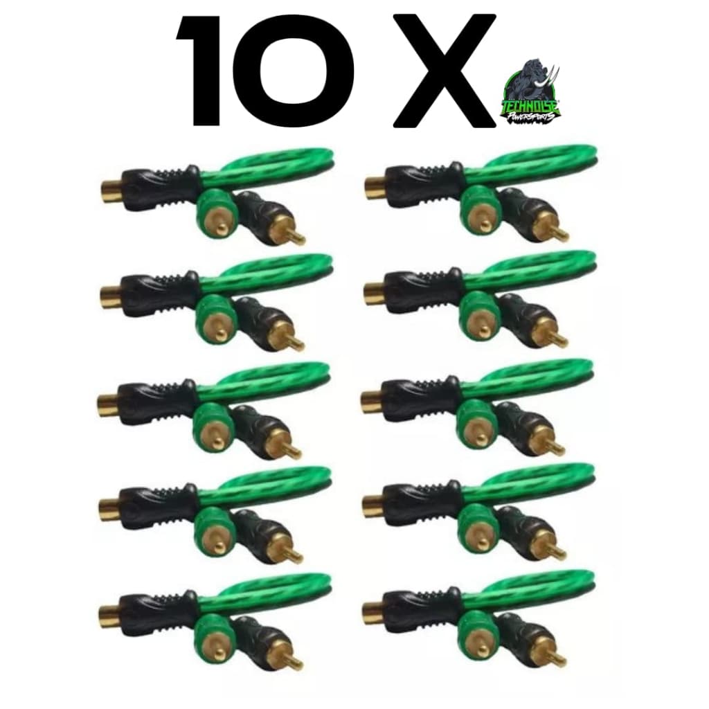 10 Cabo Y 2mx1f Rca Injetado Technoise 200pró Verde