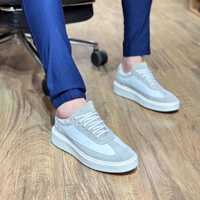 Sapato Casual Sola Alta 4,5cm Estiloso em Couro legítimo qualidade Esporte Fino Elegante