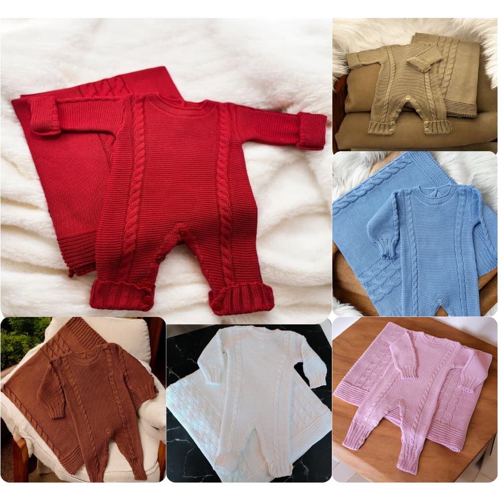 SAÍDA MATERNIDADE 2 PEÇAS TRICOT - VÁRIAS CORES