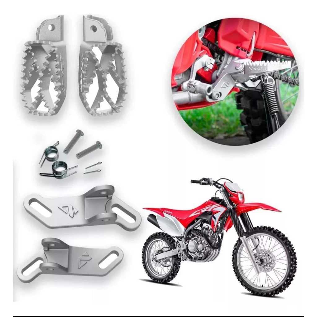 Combo Pedaleira + Suporte Elevado + Pinos E Molas Crf 250f Anker