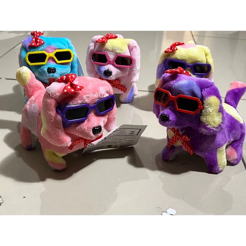 Brinquedo Cachorrinho Que Late - COR SORTIDO e Anda Acende A Pilha
