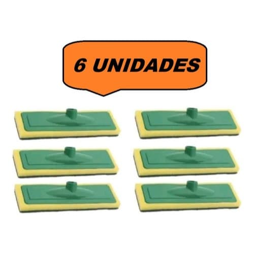 Kit 6 Esponjas Limpa Azulejos Piso Faxina Bucha Prática limpeza casa Banheiro