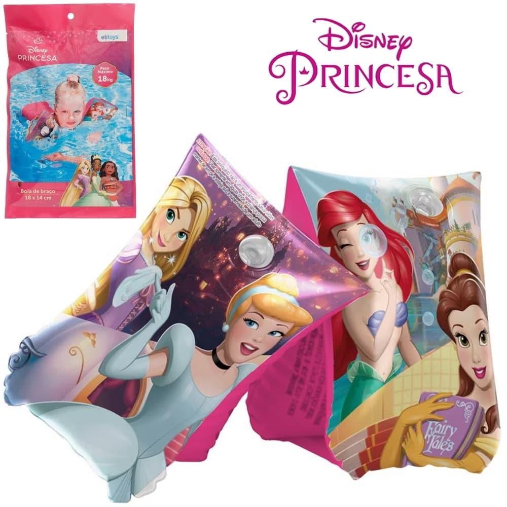 BOIA DE BRAÇO INFANTIL PRINCESAS ATE 20kg BOIA PISCINA DISNEY